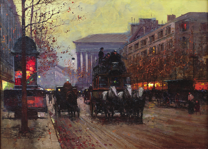 Parisian Street Scene II (oil on canvas)