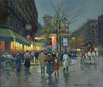 Parisian Street Scene III (oil on canvas)