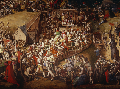 Early Bourgeois Revolution in Germany, 1983-87 (mixed media on panel)