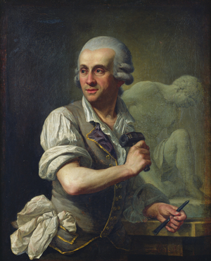 Portrait of Pierre Julien (1731-1804) at Work, c.1770 (oil on canvas)