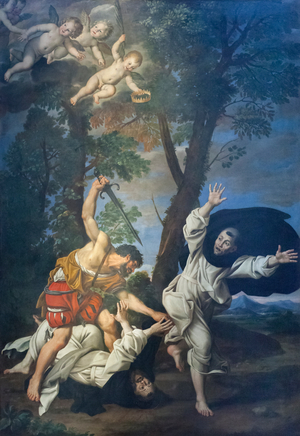 Martyrdom of St Peter from Verona, 1619-1621 circa, (oil on canvas)