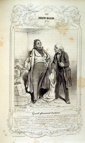 illustrations about ideas and legends Philipon under the title Les Cent and Robert Macaire, 1839 (engraving)