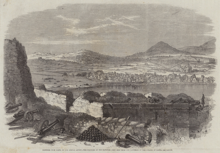 Sketches from Gaeta, the Positions of the National Army seen from the Batteries of the Citadel of Gaeta (engraving)