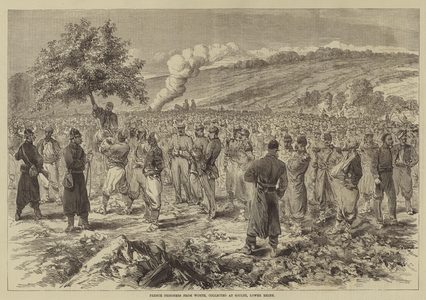 French Prisoners from Worth, collected at Soultz, Lower Rhine (engraving)