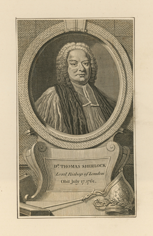 Portrait of Dr Thomas Sherlock, (engraving)