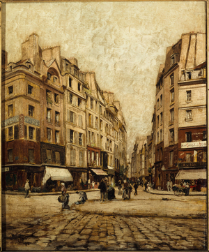 La Rue Galande, in 1888, in 1888 (oil on canvas)