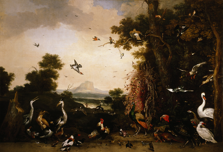 Open Landscape with Poultry and Waterfowl, c.1670-80 (oil on canvas)