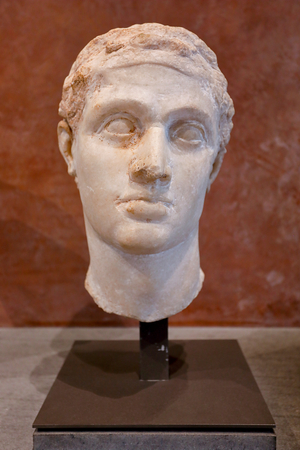 Head of Ptolemy XII Auletes, 1st century BC (marble sculpture)