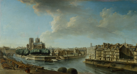 Le Chevet de Notre-Dame et la Pointe occidentale de l'Ile Saint-Louis, in 1769 (oil on canvas)