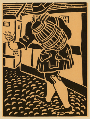 Old London: Ink seller (woodcut)