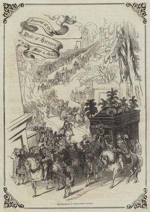 Funeral of the Duke of Sussex, 4 May 1843, the Procession in Kensal-Green Cemetery (engraving)