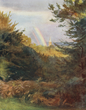 The New Forest: Lyndhurst Church from Emery Down (colour litho)