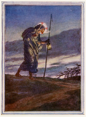 The Good Shepherd (colour litho)
