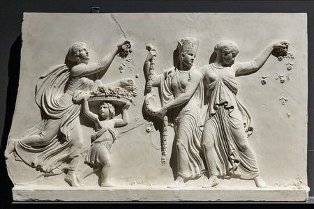 The entry of Alexander the Great into Babylon, 1818-1828, Detail of the dancers scattering flowers (Carrara marble)