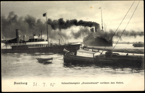 Port of Hamburg, fast steamer Germany, HAPAG