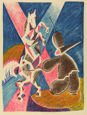 Good Relations with the Horses, 1980 (lithograph)