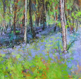 Bluebells and Birches, 2017 (oil)