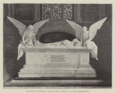 Monument to the Honourable William Owen Stanley, by Hamo Thornycroft (b/w photo)