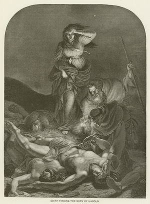 Edith finding the body of Harold (engraving)