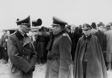 German Officers Talking to Each Other, 1942 (b/w photo)
