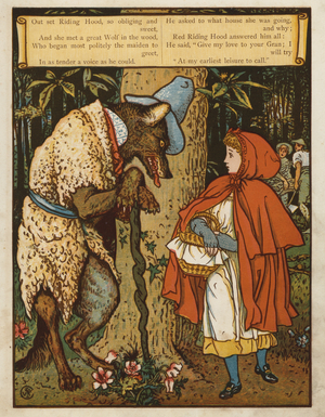 Red Riding Hood (colour litho)