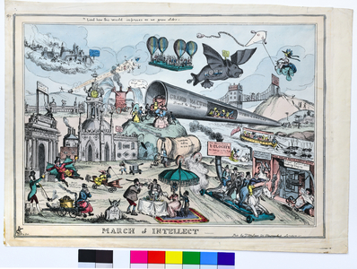 March of Intellect. Lord how this World improves as we grow older, 1829 (hand coloured etching on paper)