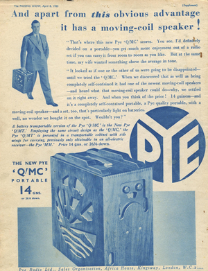 Pye Magazine, advert, UK, 1930s