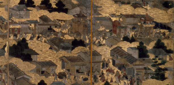 Views In and Around Kyoto (Rakuchu rakugai zu), ca.1616-24 (ink, colour & gold leaf on paper)