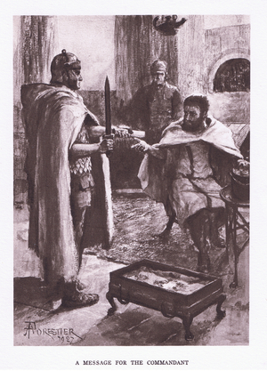 A message from the commendant, illustration from'The Roman Soldier', 1928 (litho)