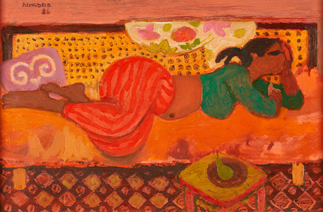 Tunisian Girl on a Couch (oil on board)
