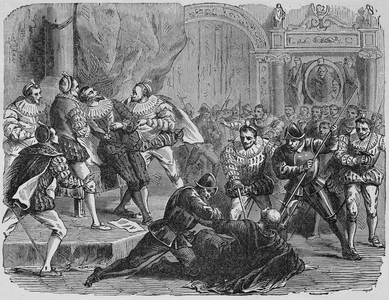 Assassination of Henry III by Jacques Clement, 1589 (Engraving)
