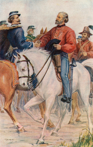 The Meeting of Garibaldi and Victor Emmanuel (colour litho)