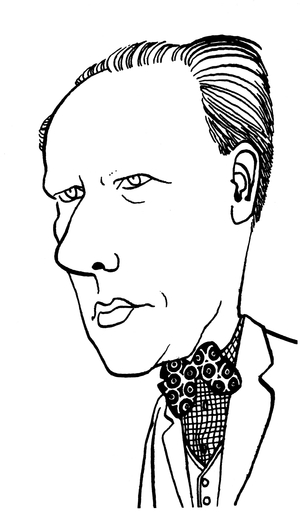 Alan Rawsthorne -caricature by John Minnion English composer 1905 - 1971