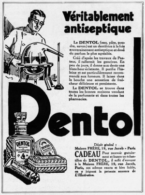 French advertisement for Dentol antiseptics, december 1932