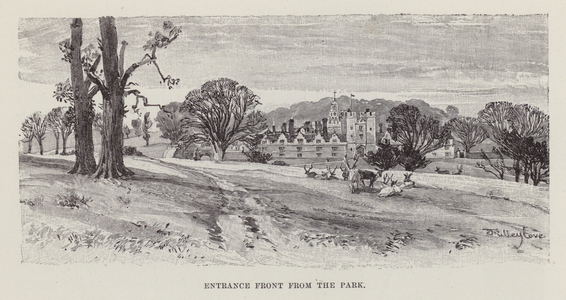 Knole House, Entrance Front from the Park (litho)