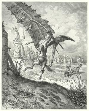 Illustration for Don Quixote written by Cervantes, 1880 (engraving)