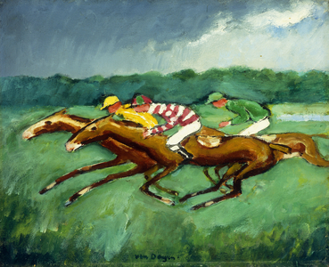 Racing; Courses, (oil on canvas)