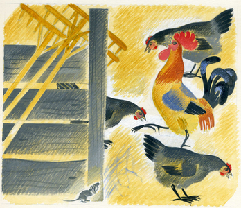 Illustration from 'The Clever Jackdaw ' by Leo Tolstoy, 1872 (gouache on paper)