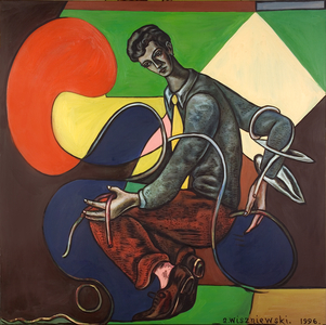 Man Tied up in His Own Composition, 1996 (oil on canvas)