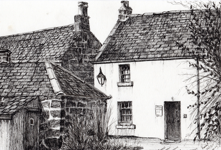 W.M.Barrie's birthplace, 2007 (ink on paper)