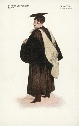 Oxford University Robes: Proctor, Full Dress (colour litho)