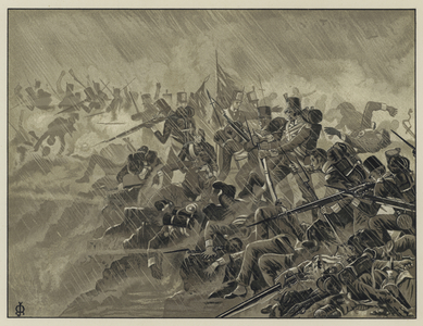 The 57th (The Die Hards) at Albuhera, 16 May 1811 (litho)