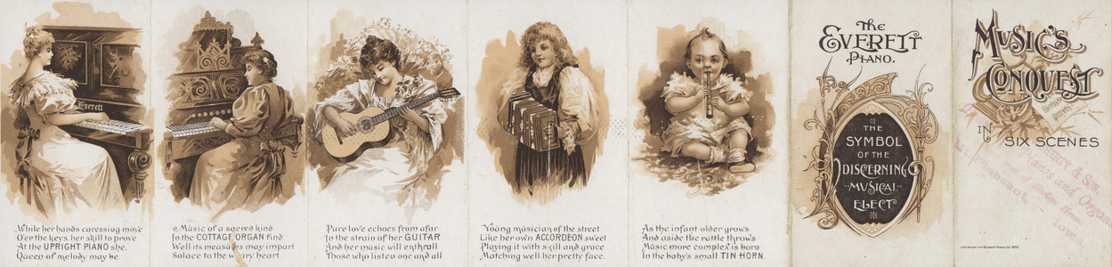 Advertisement for Everett pianos, 1896 (litho)