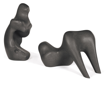 Two Piece Reclining Figure: Armless, 1977 (black granite)