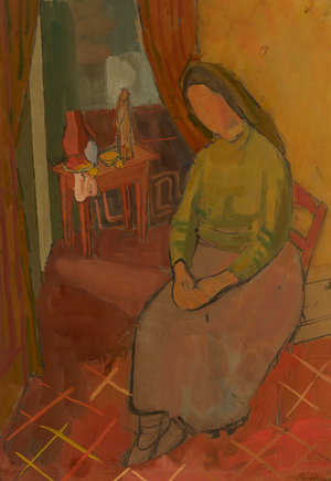Interior, 1910 (gouache on paper)