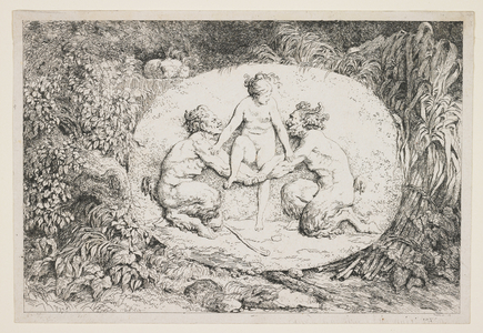 A Nymph Alighting on the Arms of Two Satyrs, 1763