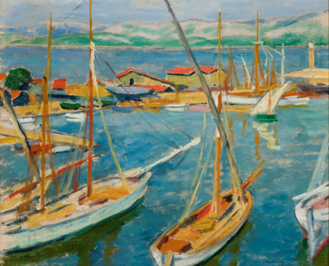 Harbour at Saint-Tropez, 1909 (oil on canvas)