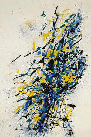 Fluid Cascade, 1959 (ink & acrylic on paper)