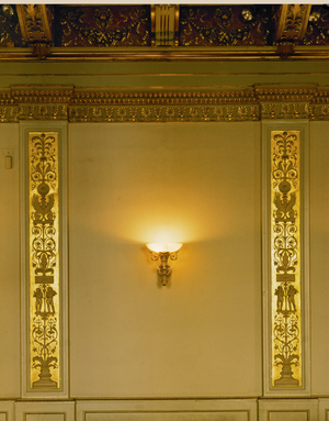 Wall-bracket in the Brahms-hall, the smaller concert hall of Vienna's Musikverein concert building …