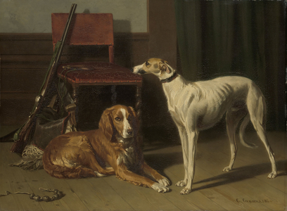 Hunting Companions, 1860 (oil on panel)